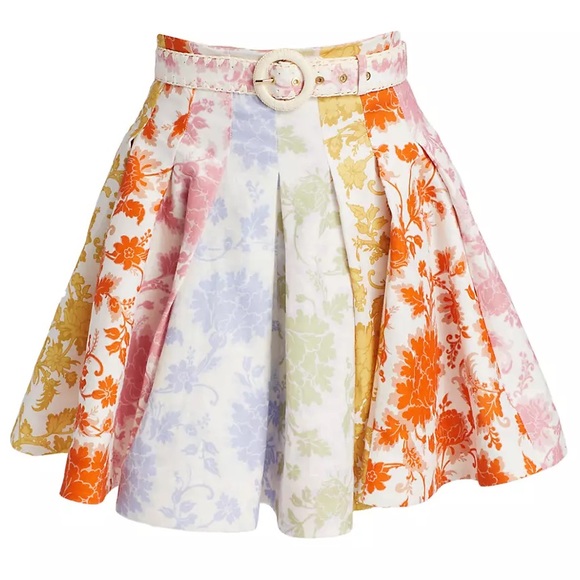 Zimmermann Rainbow Multi Linen Skirt Size 0 NWT - Picture 1 of 9